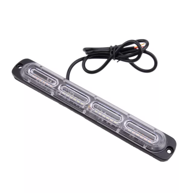 Amber & White LED Car Truck Emergency Warning Hazard FlasH Strobe Side Light Bar 2