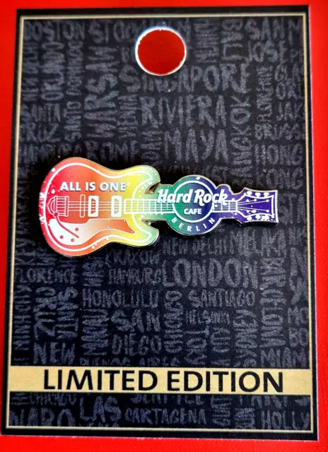 HRC Hard Rock Cafe Berlin Gay Pride 2022 All Is One Rainbow Guitar LE100 NEW