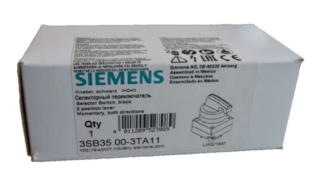 Siemens 3Sb3500-3Ta11 Selector Switch (Black)