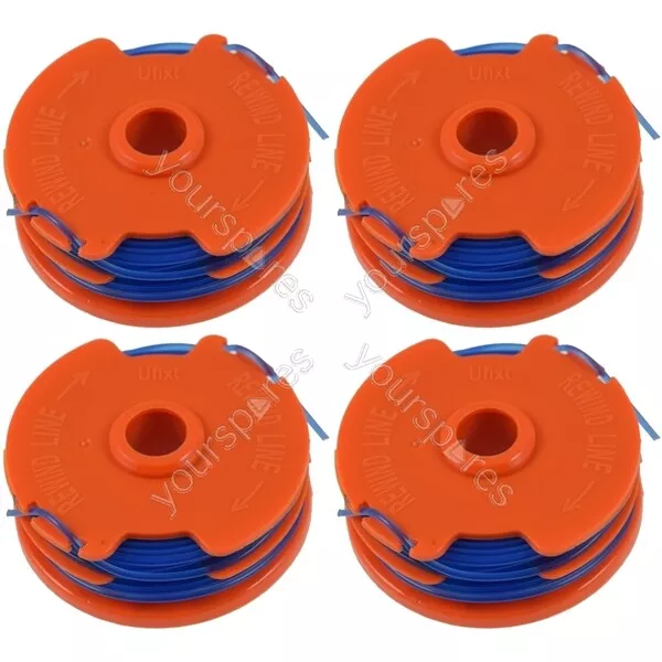 4 x Spool &amp; Line For McGregor MET6032 MET4530 MET3525 Worx WG119E Strimmers