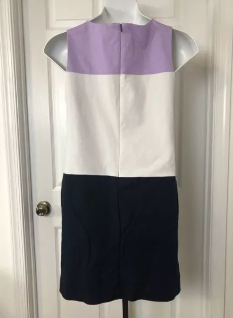 Jones New York Sheath Dress Womens 10 Sleeveless Stretch Color Block Purple Blue 2