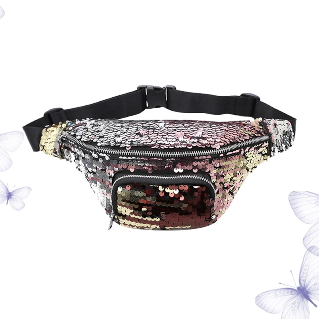 Belt Bag Women Shiny Waist Bags Casual Girl Travel Portable 3