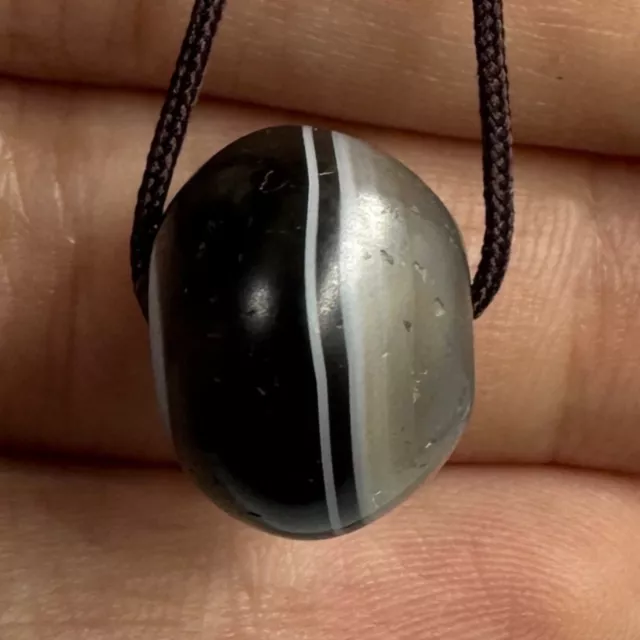 Ancient Himalayan Indo Tibetan Sulaimani Agate Rare Banded Bead