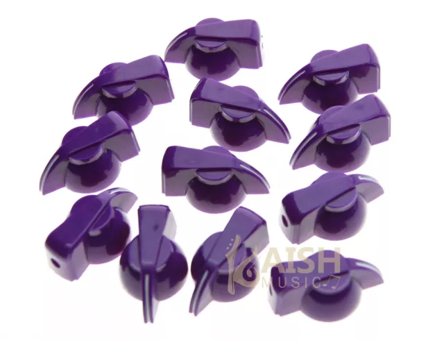 12x Purple Chicken Head Knob 1/4" Guitar Amp Effect Pedal Knobs w/ Brass Insert