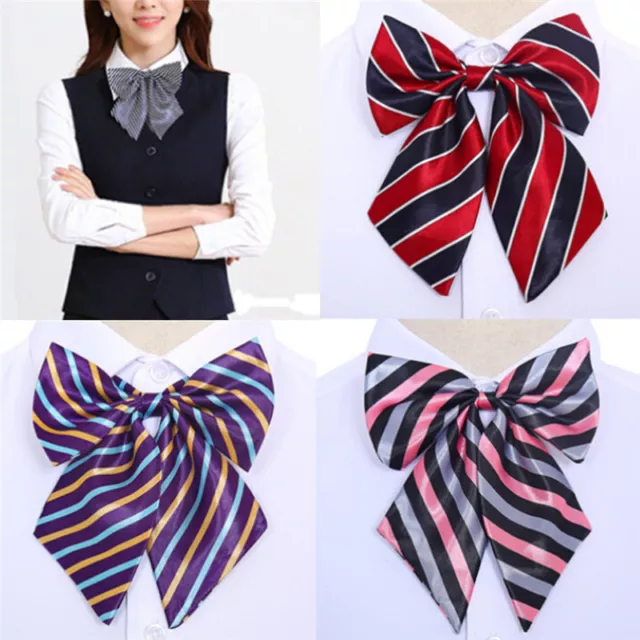 Women Bowties Striped Bow Ties Silk Tie Bow Tie Butterfly Neck Wear Collar IR-ca