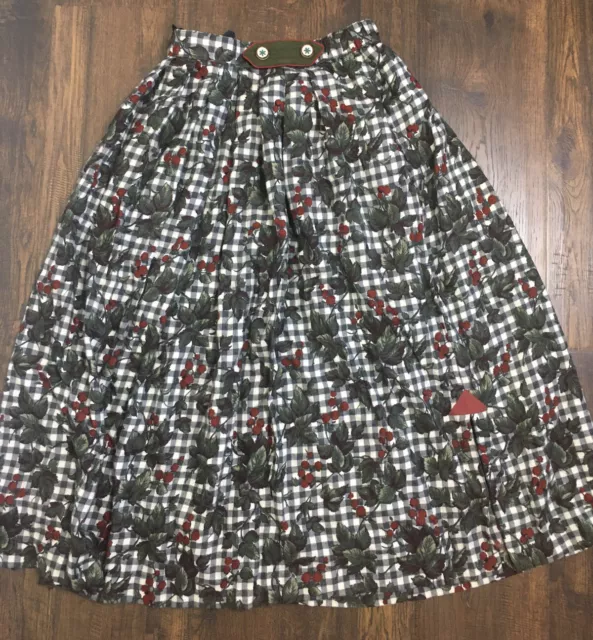 Vintage Alpentraum Trachtenmoden Long Wool Skirt Size US 10 D 38 Zip Up Germany