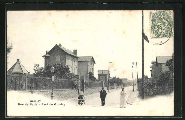 CPA Groslay, Rue de Paris - Pavé de Groslay, partial view 1907