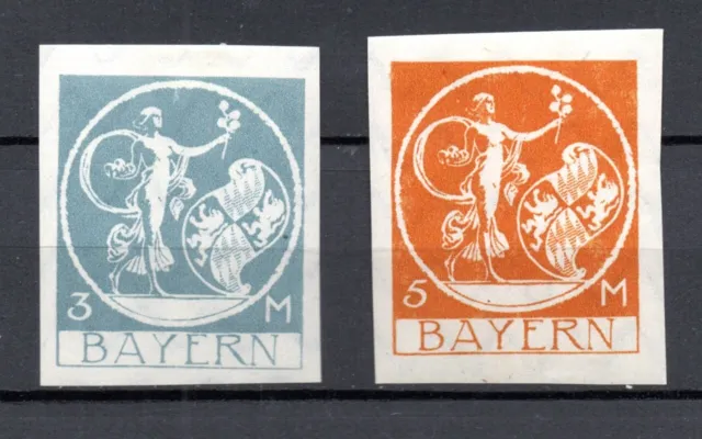 Bayern 1920 Freimarken 192/93 U Bavaria UNGEZAHNT ungebraucht/MLH