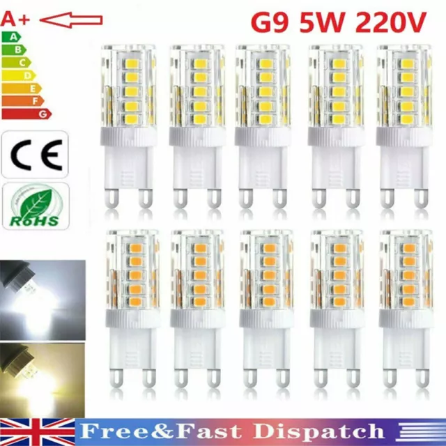 10x G9 LED Bulb Warm/Cool White 5W G9 Halogen Capsule Light Bulbs Energy Saving