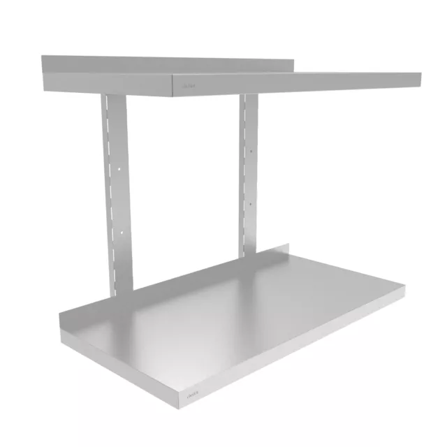 ChefKit Stainless Steel Adjustable Wall Shelf 2-Shelf Commercial Kitchen