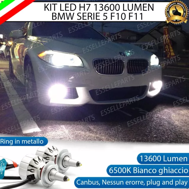 Kit Mono Led H7 Al Quarzo 360°  Bmw Serie 5 F10 F11 13600 Lumen Canbus 6500K