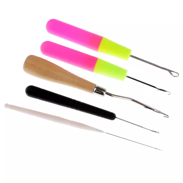 5pcs Latch Hook Weaving Needle Set Lock Hair/Micro Braid Dread Lock Tools