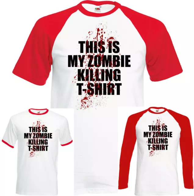 This Is il Mio Zombie Uccisione T-Shirt Uomo Divertente Halloween Top Il Da Dead
