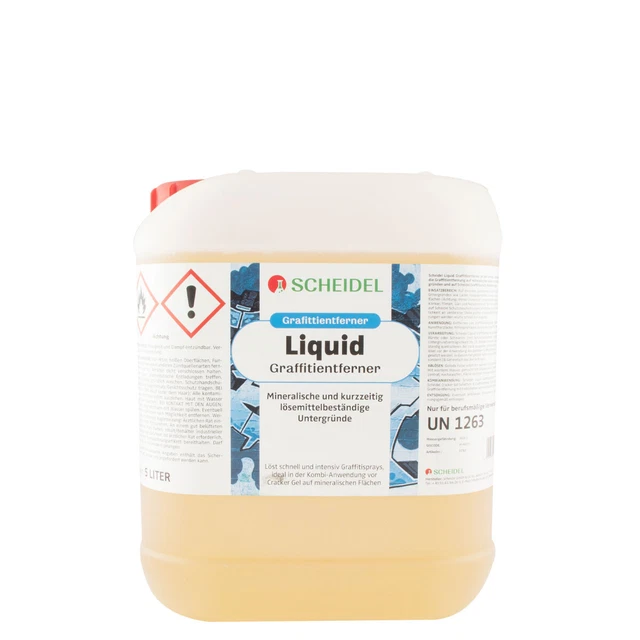Scheidel rimozione graffiti liquido 5 L, detergente, detergente facciate