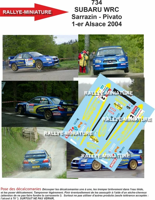 Décalcomanies 1/24 Subaru Impreza Rallye Du Limousin 1997 - Modélisme RALLYE MINIATURE