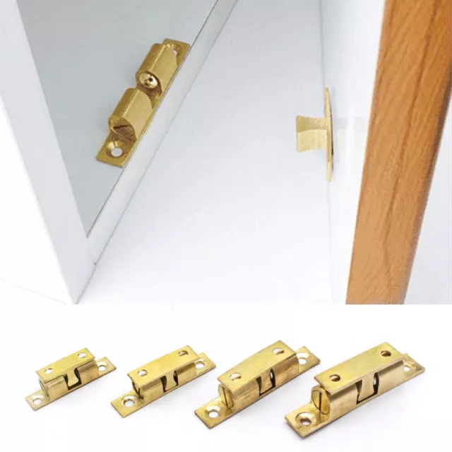 Solid Brass Double Ball Catch Roller Latch Cupboard Door Display 40-70mm Chrome