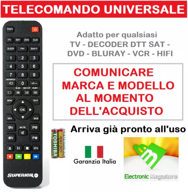 Telecomando Universale Programmabile Superior 4:1 Compatibile Tv Televisore