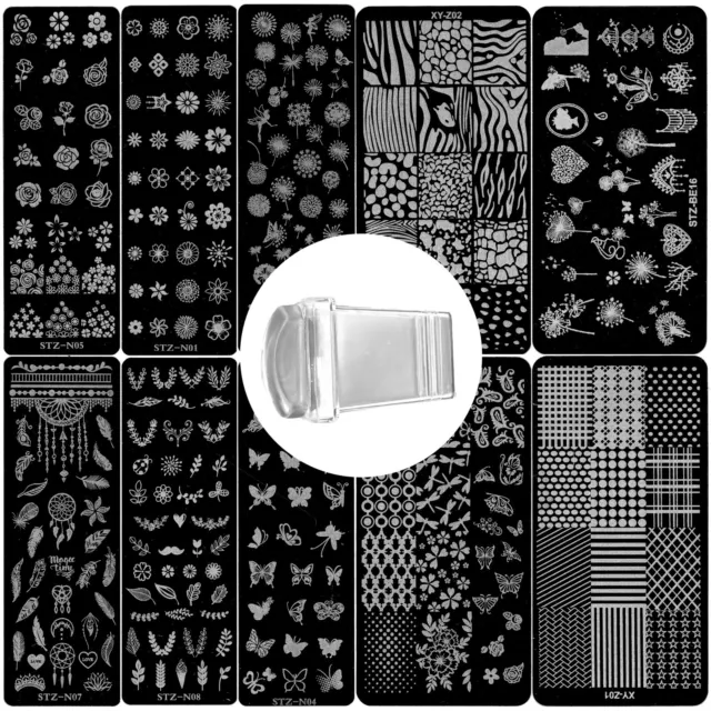 Nail Art Transfer Plates For Stamping Designs Floral Animal Nail Stamping Jelly