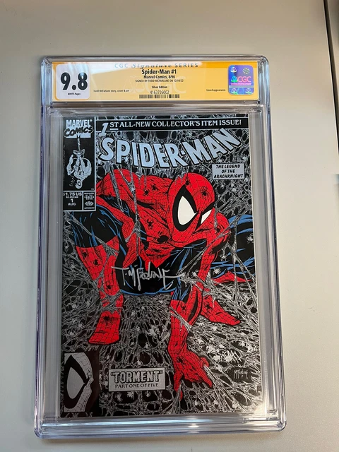 Spiderman 1 Silver cgc 9.8 Todd Mcfarlane signed