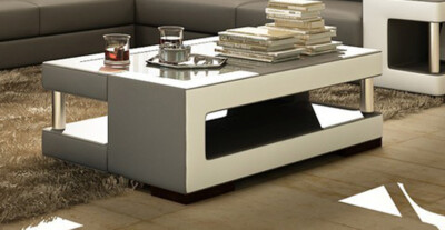 BOJU Nesting Salotto Set di 3 Divano tavolino tavolino tavolino in Vetro casa mobili Nero 