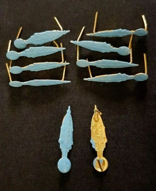 Engineer Special Staff Collar Attributes Pair Painted Brass Blue