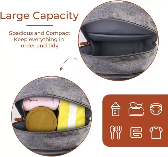 Diaper Bag Multi-Functional Waterproof Travel Foldable Backpack 2 Colors Choice 7