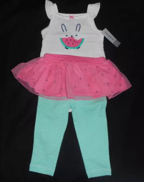 Carters Baby Girl 2-Piece Watermelon Tutu Outfit - Infant Size 9 Months - New