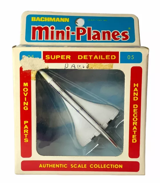 Bachmann Mini Planes Concorde Toy Plane #8405 Hong Kong 1:600 Scale