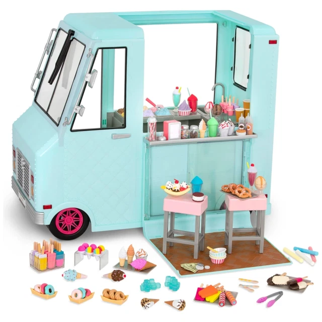 OUR GENERATION ICE Cream Truck With Accessories Sweet Stop Kids Girls