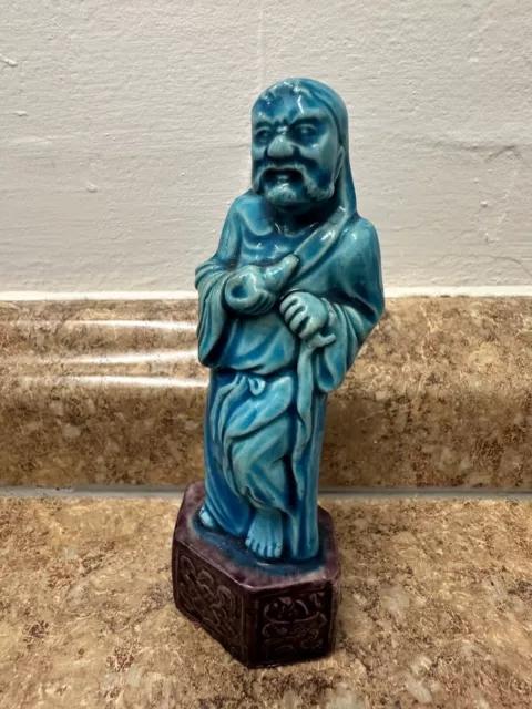 Old Chinese Porcelain Figurine China Marked Mudman Shiwan Glaze Art Pottery Foo