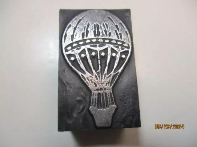 Printing Letterpress Printer Type Block Decorative Hot Air Balloon Print Cut