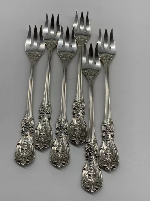 SET OF 6 Reed Barton Francis I Sterling Cocktail Oyster Forks 5 5/8 with Mono