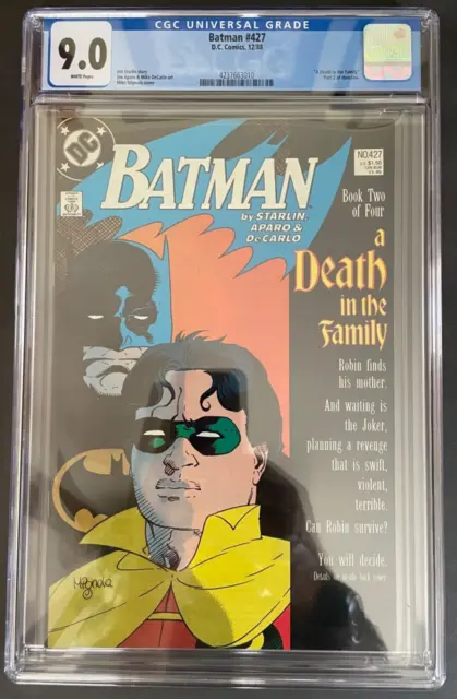 Batman #427 CGC 9.0 DC 1988 Part 2 of "A Death in the Family" Starlin & Mignola