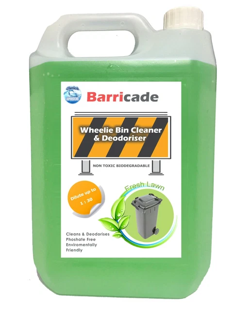 WHEELIE BIN CLEANER And Deodoriser 4 X 5L Barricade Lemon Scented £27.96 - UK