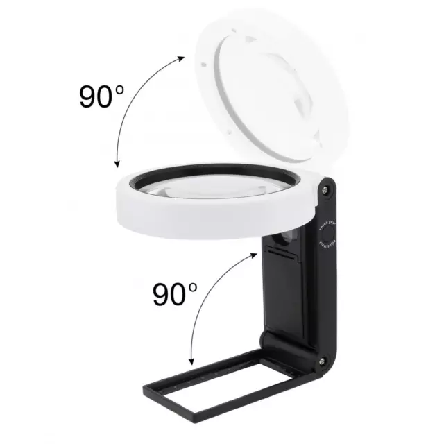 5X 25X Magnifying Glass with Light and Stand 8 LED Illuminated Magnifying Glass