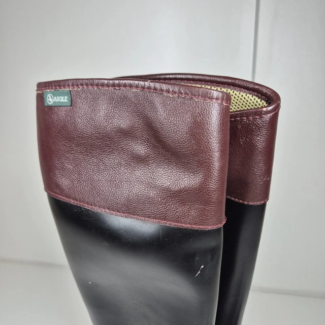 AIGLE MEN'S HORSE Jumping Boots 2 M Noir Black Bordeaux Size EU 43 / UK ...
