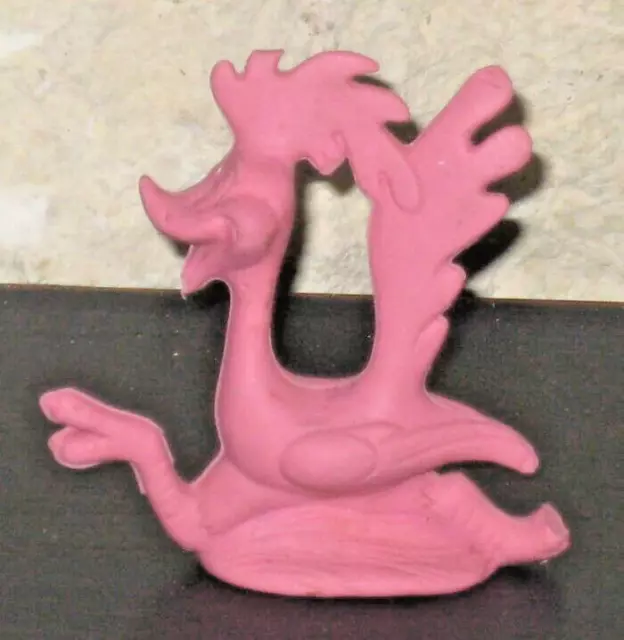 VINTAGE 1971 Warner Bros ROAD RUNNER pink rubber ERASER FIGURE