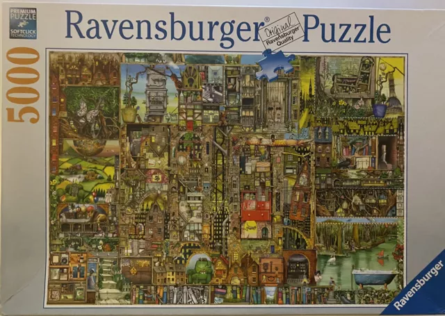 Used Ravensburger Colin Thompson: Bizarre Town 5000 Piece Jigsaw Puzzle 60  x 40