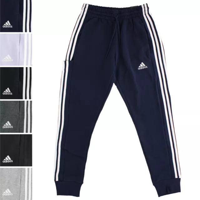 Adidas Essentials Men's Joggers, French Terry Tapered Cuff 3-Stripes Pants