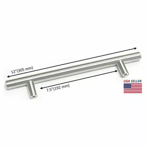 Solid Stainless Steel Brushed Nickel T Bar Kitchen Cabinet Handles Pulls 2"-16"