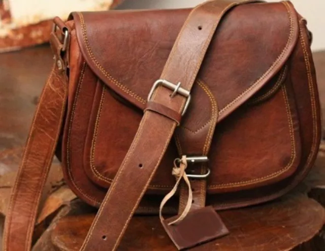 Nouveau sac de selle Hobo en cuir véritable fait à la main rétro rustique...