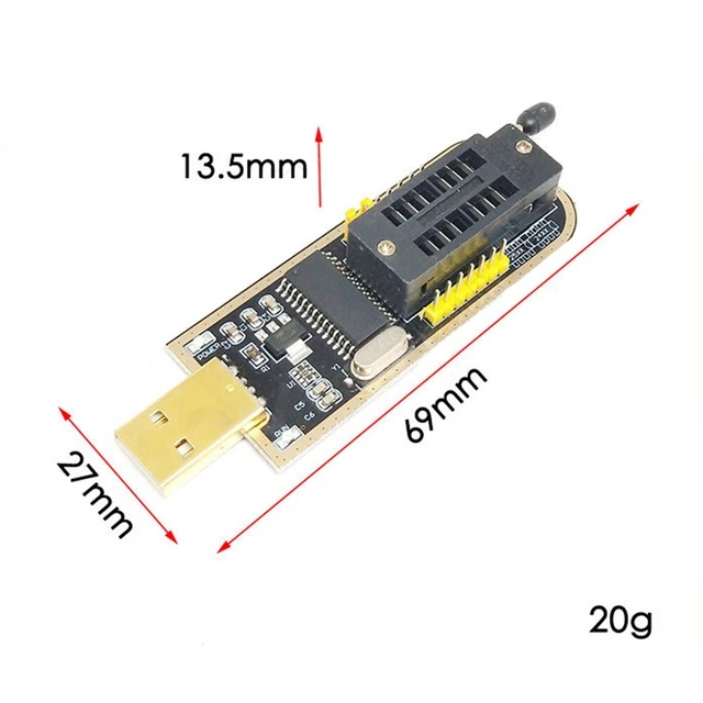 Compact CH341A USB Programmer Module for 24 25 Series EEPROM Flash BIOS Testing
