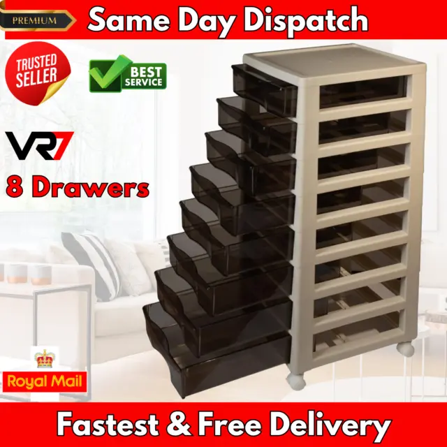 Large 8 Chest of Drawers Bedroom Storage Trolley Organiser Cube Storage Unit