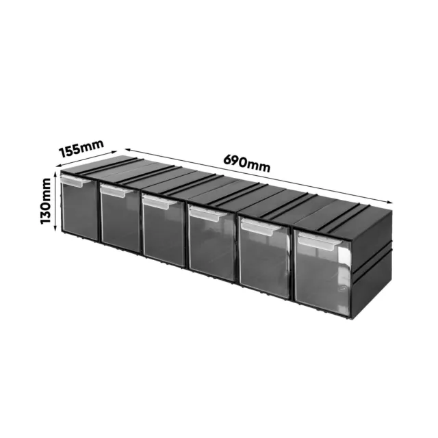 Caja de almacenamiento gabinete de plástico 6 cajones organizador transparente 2