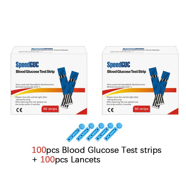 SpeedGUC - 100 test glucosio nel sangue + 100 aghi per GUC-1 strisce reattive