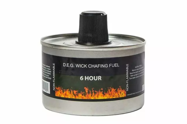 Reusable Chafing Dish Fuel - 6 Hour Burn Time - Relightable Wick - 24 Pack