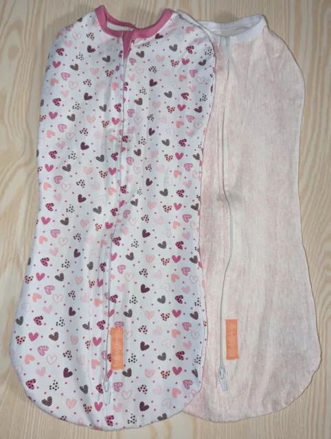 Swaddle Me Pink Floral Sleep Sacks Lot Of 2 SMALL/MEDIUM - Infant Baby Girl EUC