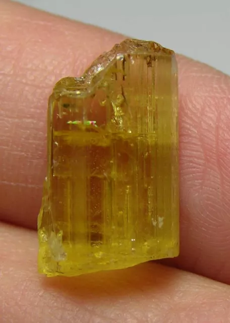 8.60ct Pakistan Rough Yellow Beryl Heliodor Stick Crystal Specimen 1.70g 16mm