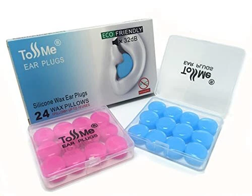 ToSSme Lot de 12 paires de bouchons d'oreille réutilisables en silicone souple p
