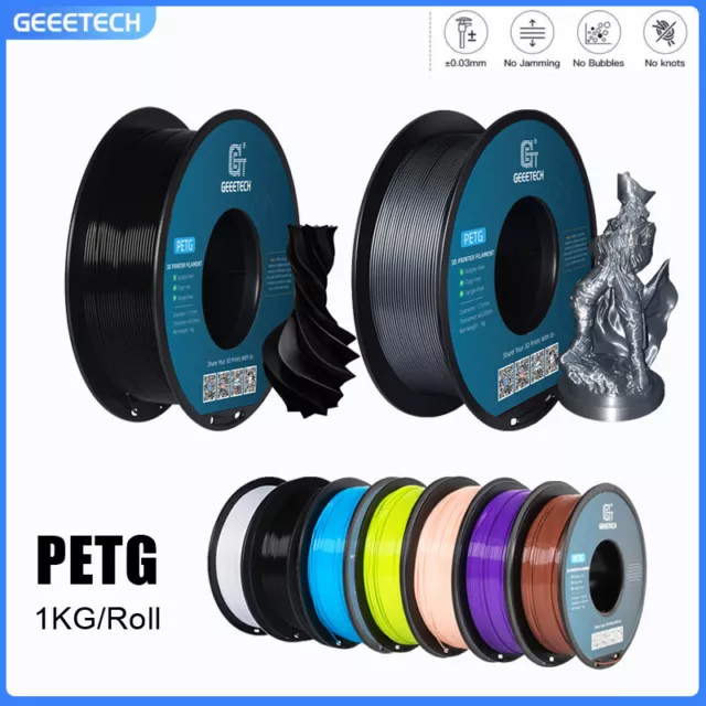 Geeetech PETG Filament 1.75mm 1kg/Rolle Langlebig 3D Drucker Verbrauchsmaterial